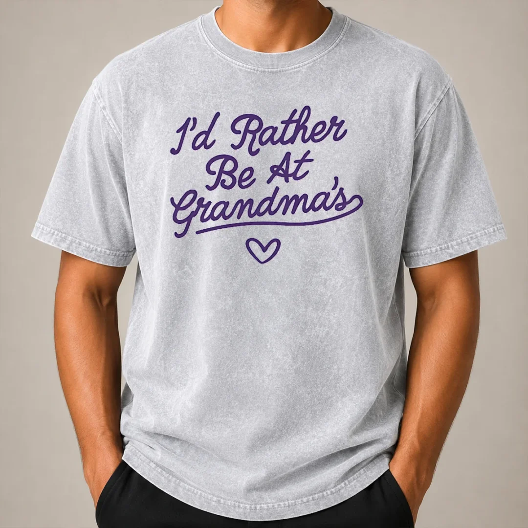 Hot Funny Rather Be At Grandma'S Lavender Onesie Washed T Shirt Hot Funny Rather Be At Grandma'S Lavender Onesie Washed T-Shirt