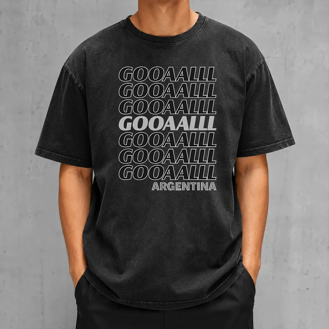 hot-gooaalll-soccer-argentina-fan-goal-washed-t-shirt Hot Gooaalll Soccer Argentina Fan Goal Washed T-Shirt