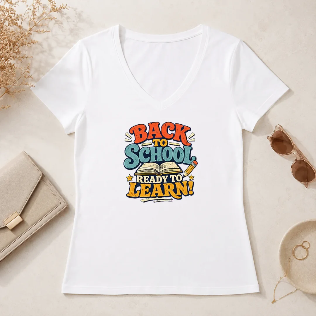 Hot Good Back To School Ready To Learn Vintage V Neck Shirt Hot Good Back To School Ready To Learn Vintage V-Neck Shirt