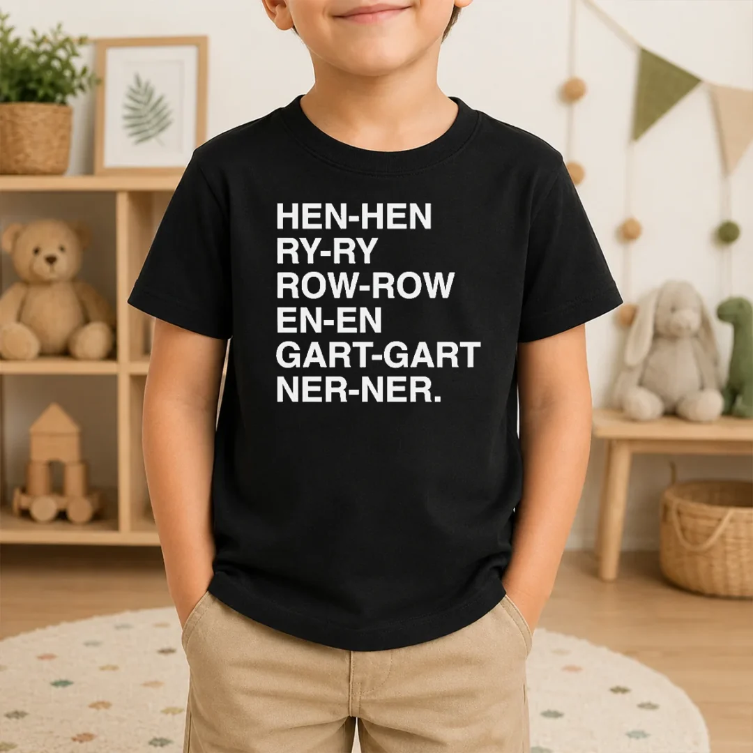 Hot Good Henry Gardener Stutter Text Typography Kids T Shirt Hot Good Henry Gardener Stutter Text Typography Kids T-Shirt