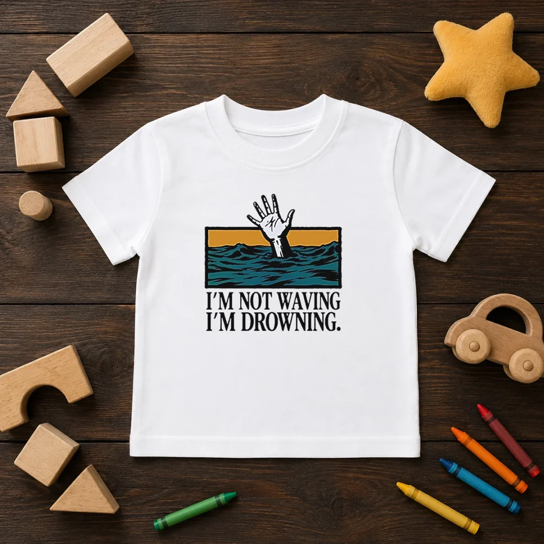 hot-i-m-not-waving-i-m-drowning-kids-t-shirt Hot I'M Not Waving I'M Drowning Kids T-Shirt