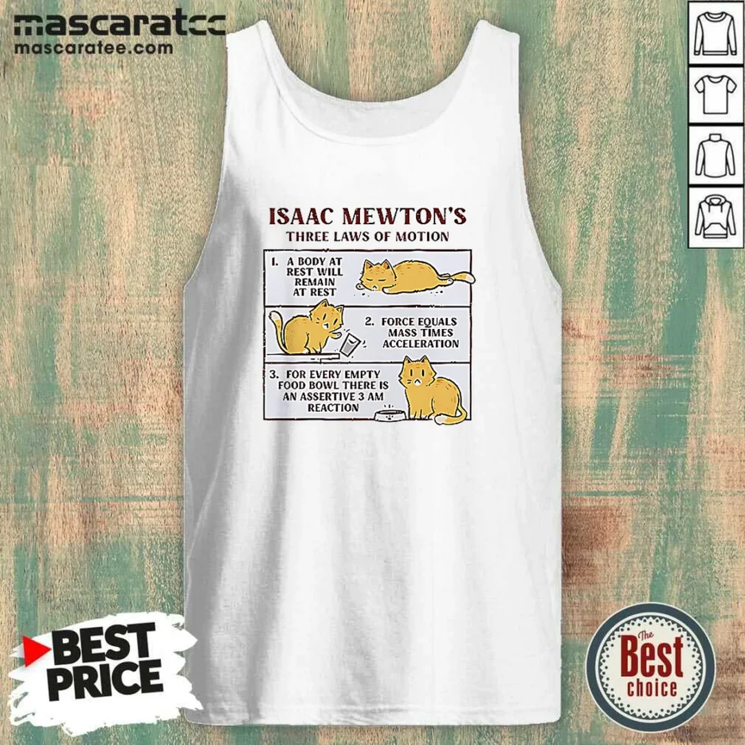 hot-isaac-mewton-s-three-laws-of-motion-cat-tank-top Hot Isaac Mewton'S Three Laws Of Motion Cat Tank Top