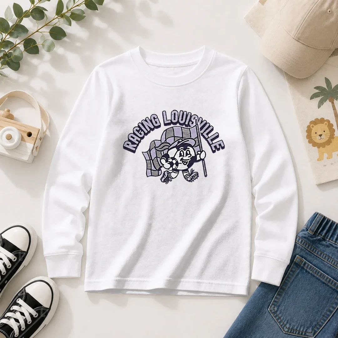 hot-kid-s-racing-louisville-soccer-player-grey-long-sleeve-shirt Hot Kid'S Racing Louisville Soccer Player Grey Long Sleeve Shirt