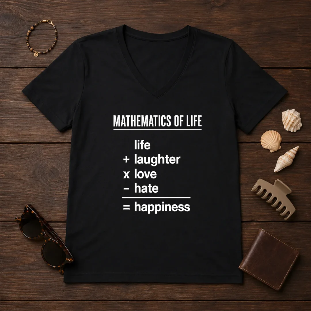 hot-mathematics-of-life-v-neck-shirt Hot Mathematics Of Life V-Neck Shirt