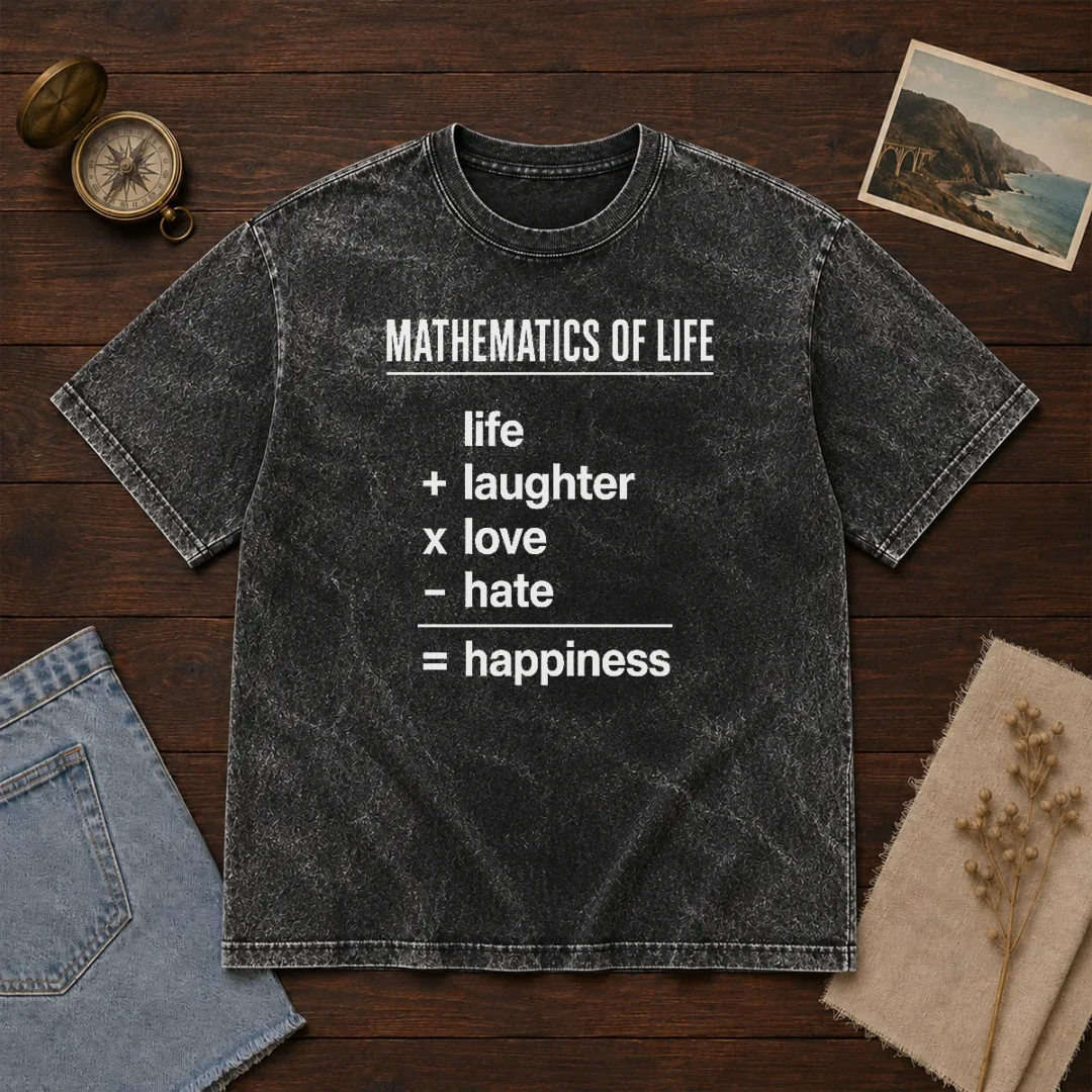 hot-mathematics-of-life-washed-t-shirt Hot Mathematics Of Life Washed T-Shirt