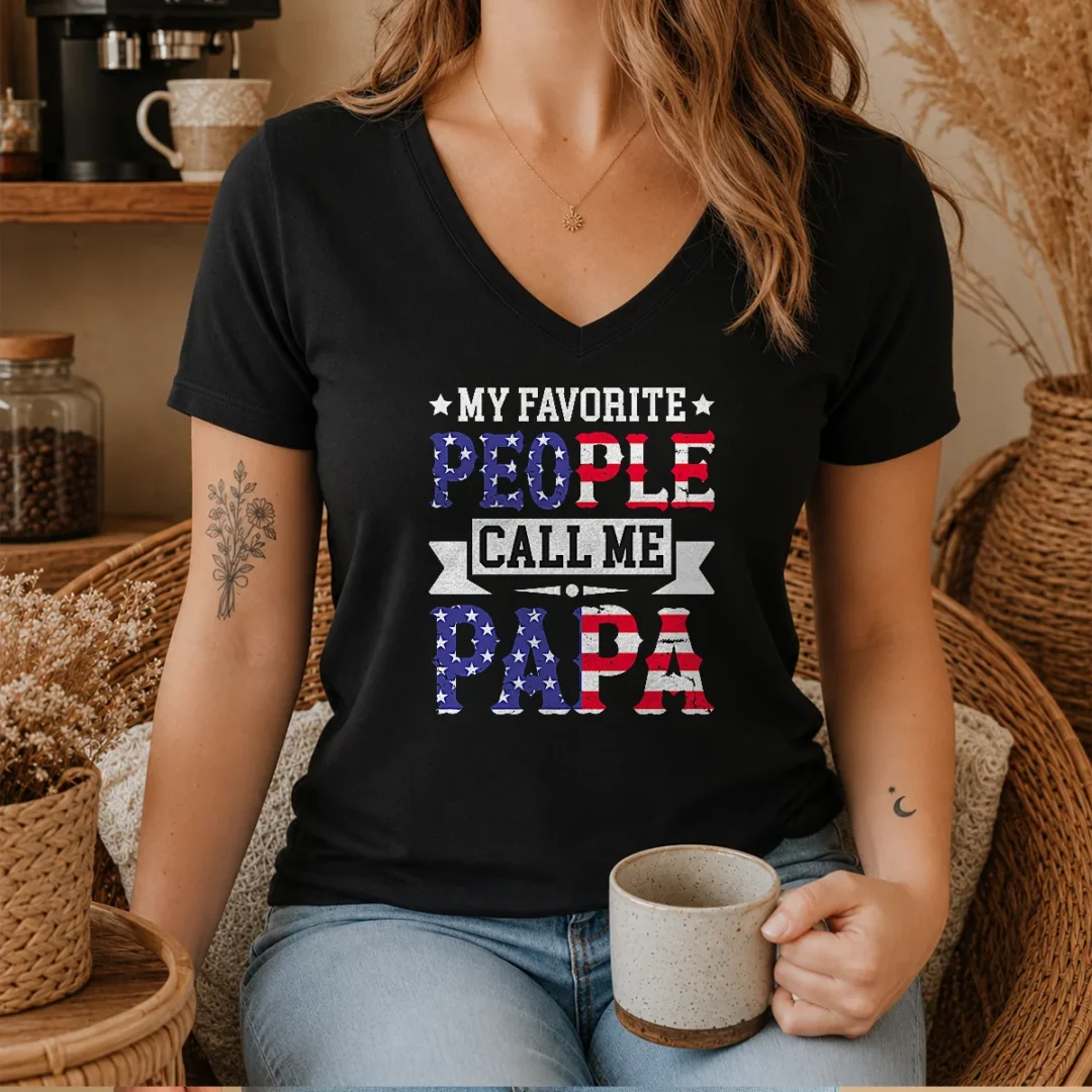 hot-my-favorite-people-call-me-papa-v-neck-shirt Hot My Favorite People Call Me Papa V-Neck Shirt