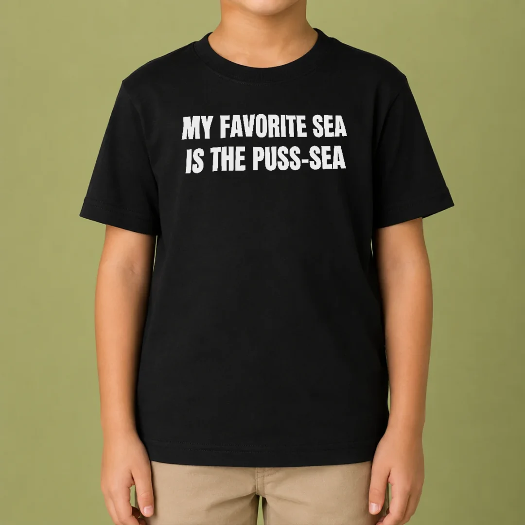 hot-my-favorite-sea-is-the-puss-sea-kids-t-shirt Hot My Favorite Sea Is The Puss Sea Kids T Shirt featuring colorful sea-themed graphic on soft cotton fabric