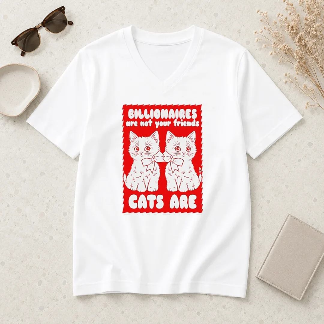 hot-nice-billionaires-are-not-your-friends-cats-are-kitten-v-neck-shirt Hot Nice Billionaires Are Not Your Friends Cats Are Kitten V-Neck Shirt