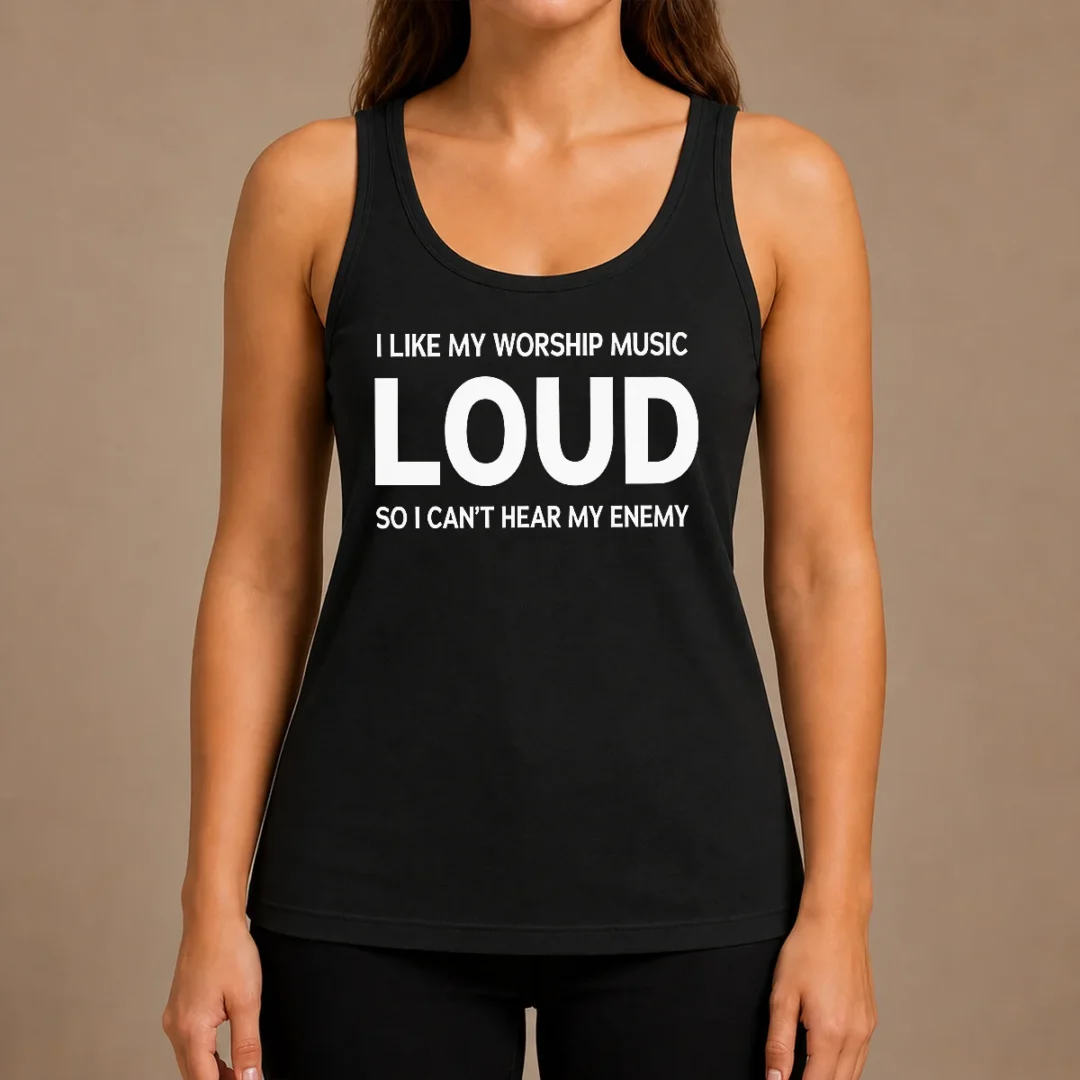 hot-nice-i-like-my-worship-music-loud-so-i-can-t-hear-my-enemy-tank-top Hot Nice I Like My Worship Music Loud So I Can'T Hear My Enemy Tank Top
