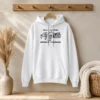 Hot Peace Through Superior Firepower Hoodie in black with front graphic design and adjustable drawstring hood