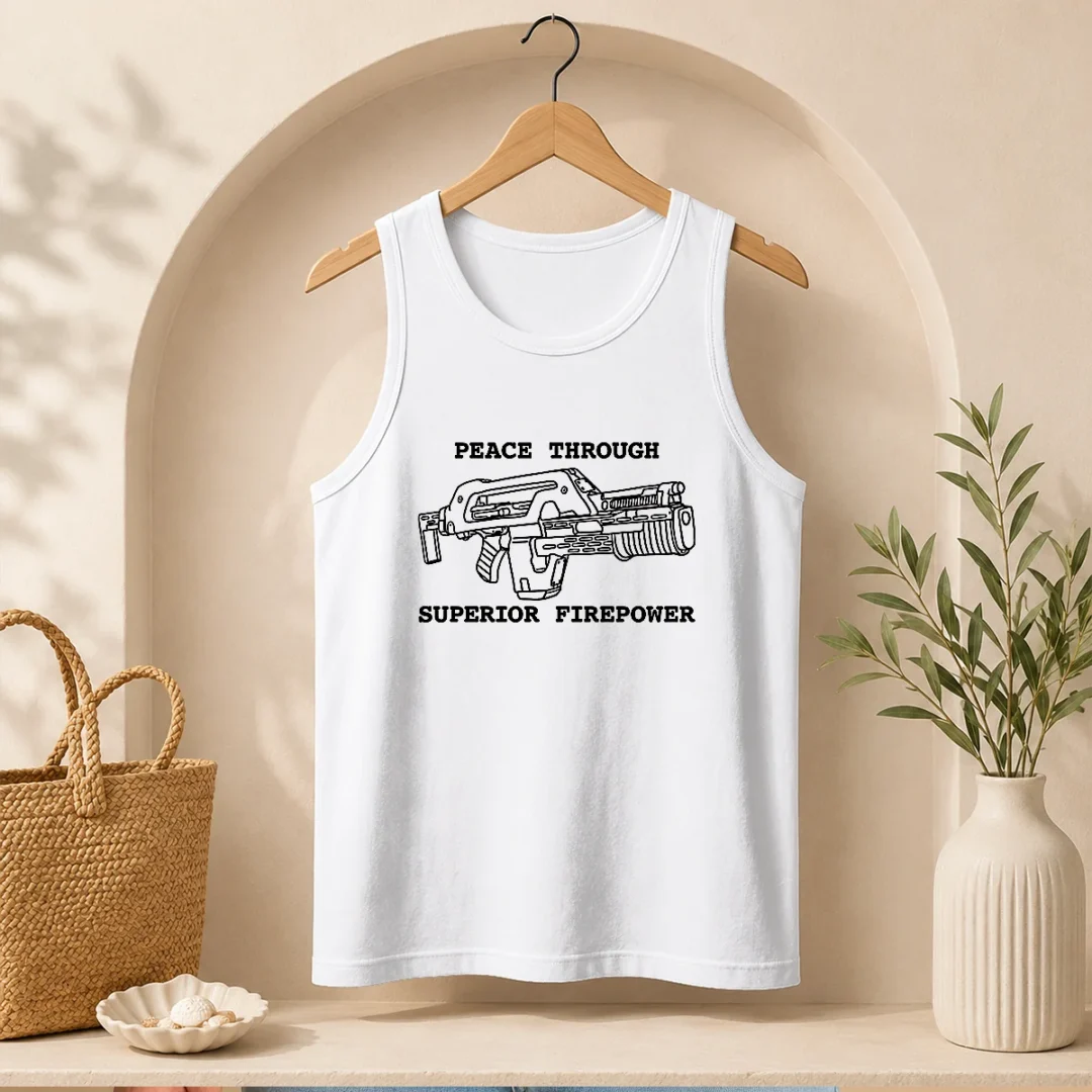 hot-peace-through-superior-firepower-tank-top Hot Peace Through Superior Firepower Tank Top