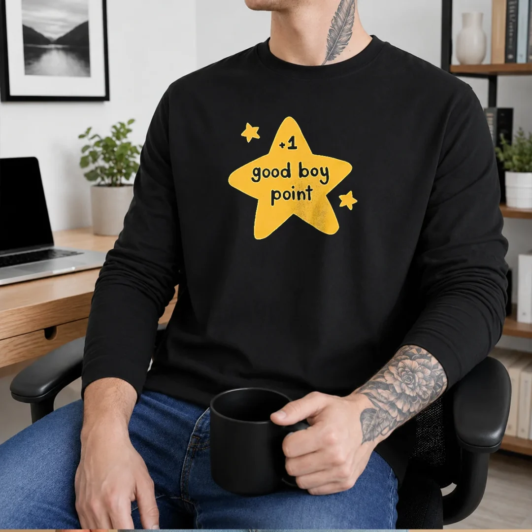 hot-plus-1-good-boy-point-star-reward-positive-reinforcement-long-sleeve-shirt Hot Plus 1 Good Boy Point Star Reward Positive Reinforcement Long Sleeve Shirt