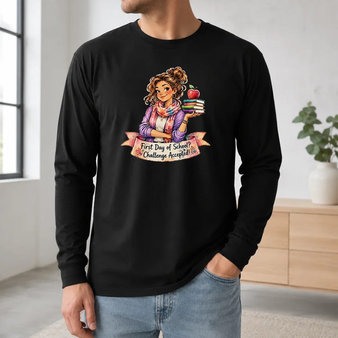 Hot Premium Back To School Funny Teacher Girls Watercolor Graphic Long Sleeve Shirt Hot Premium Back To School Funny Teacher Girls Watercolor Graphic Long Sleeve Shirt