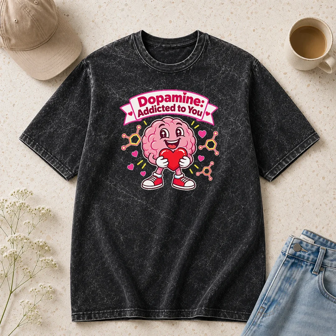 hot-premium-cute-dopamine-addicted-to-you-love-washed-t-shirt Hot Premium Cute Dopamine Addicted To You Love Washed T-Shirt