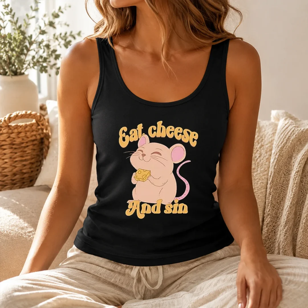 Hot Premium Eat Cheese And Sin Mouse Tank Top Hot Premium Eat Cheese And Sin Mouse Tank Top