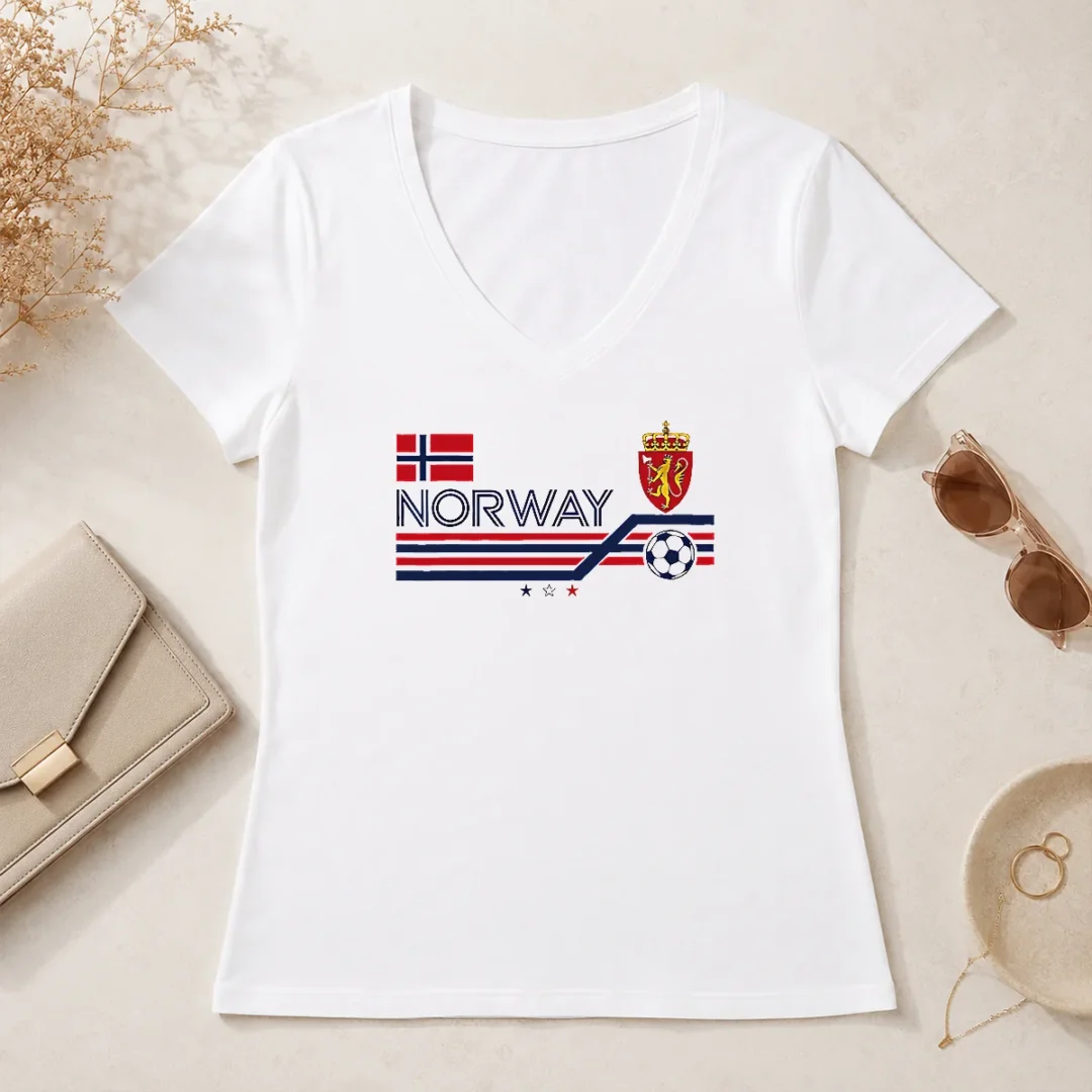Hot Premium Norway National Football Team Soccer V Neck Shirt Hot Premium Norway National Football Team Soccer V-Neck Shirt