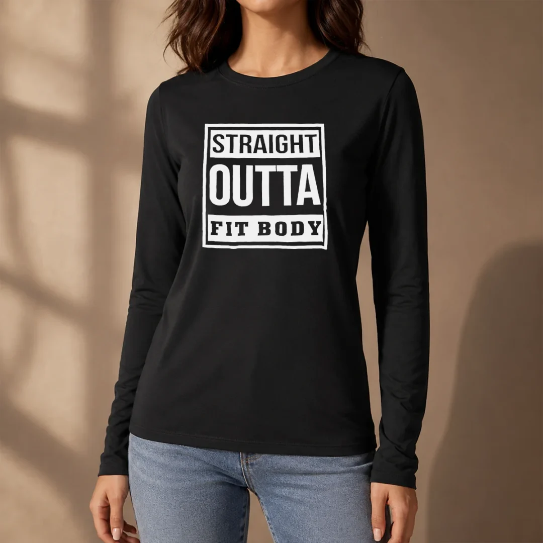 hot-premium-straight-outta-fit-body-parody-pop-quote-long-sleeve-shirt Hot Premium Straight Outta Fit Body Parody Pop Quote Long Sleeve Shirt