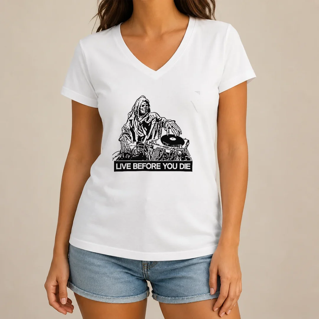 hot-pretty-grim-reaper-dj-live-before-you-die-v-neck-shirt Hot Pretty Grim Reaper DJ Live Before You Die V-Neck Shirt