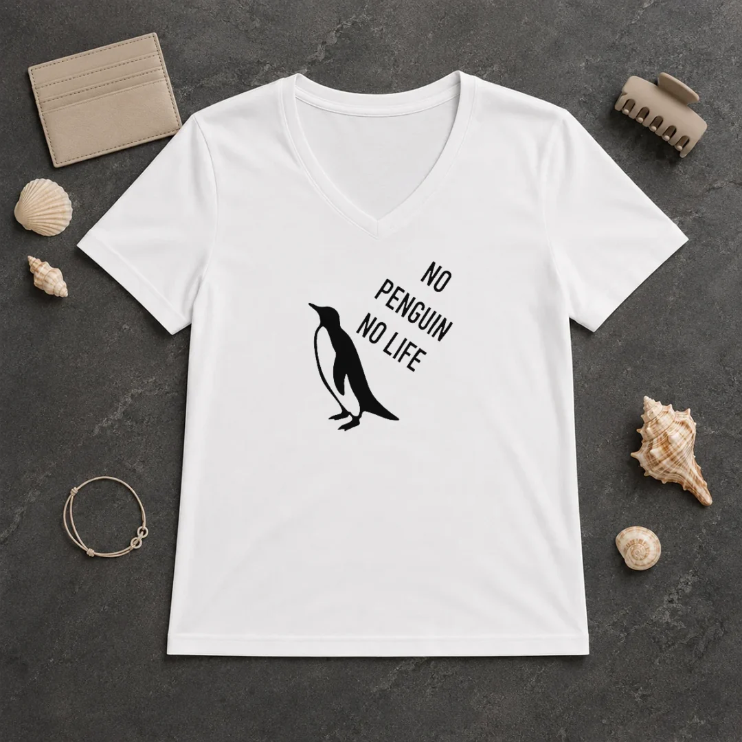 Hot Pretty No Penguin No Life V Neck Shirt Hot Pretty No Penguin No Life V-Neck Shirt