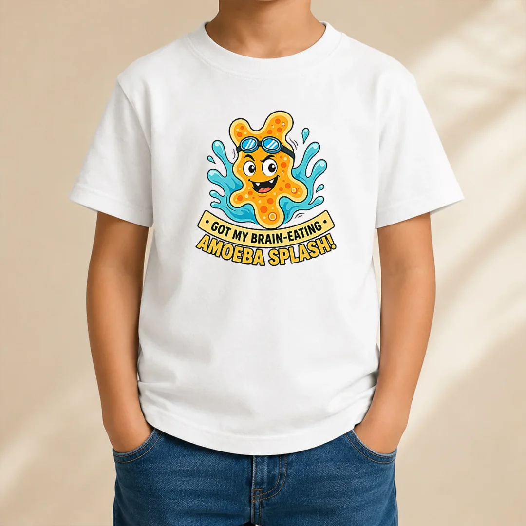 hot-pretty-playful-brain-amoeba-minimalist-humor-kids-t-shirt Hot Pretty Playful Brain Amoeba Minimalist Humor kids t shirt featuring a unique brain amoeba graphic on a comfortable cotton tee