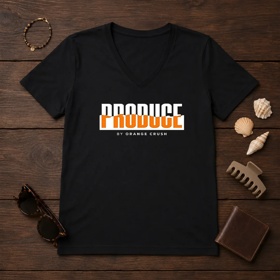 hot-produce-by-orange-crush-logo-v-neck-shirt Hot Produce By Orange Crush Logo V-Neck Shirt