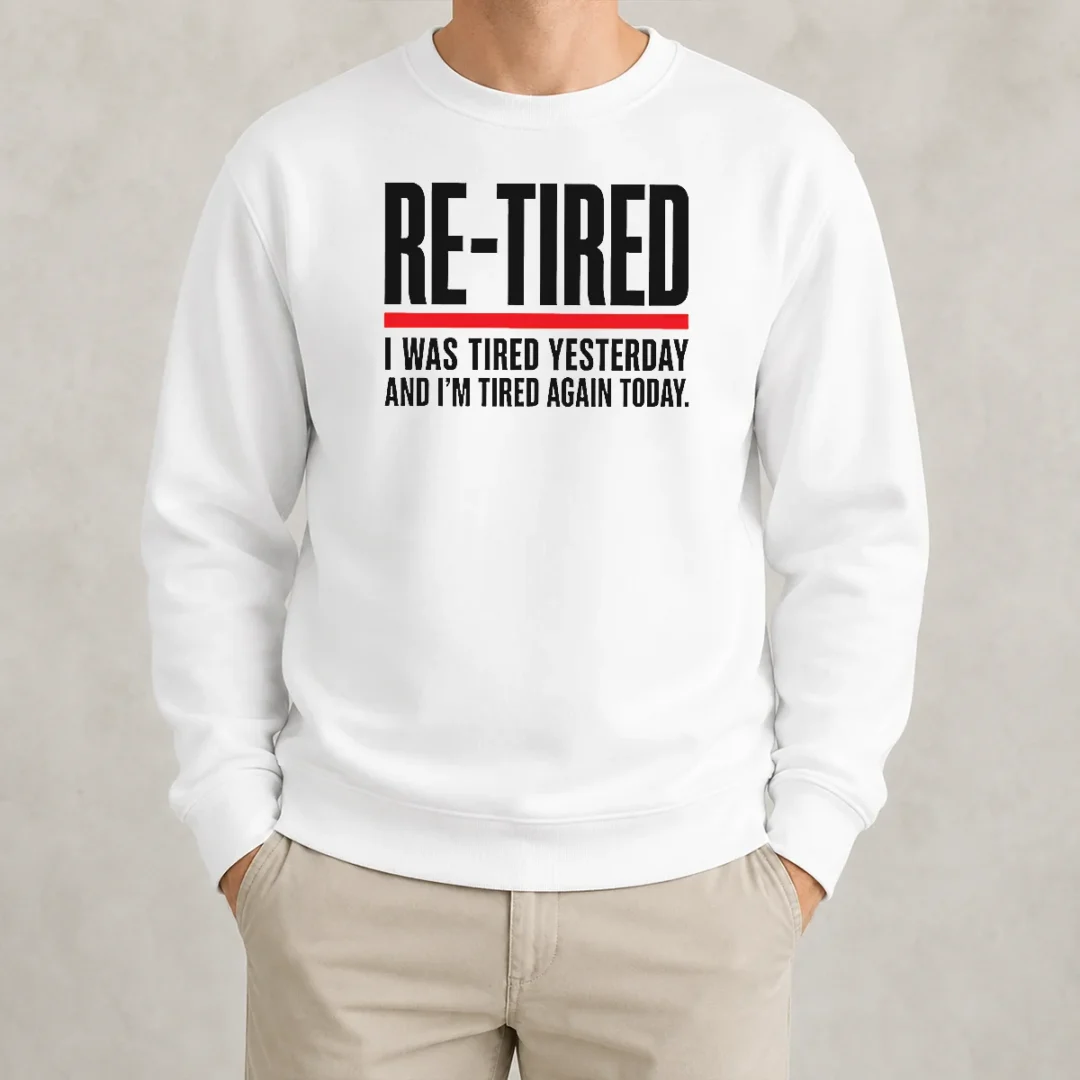 hot-re-tired-funny-office-burnout-graphic-geek-sweater Hot RE TIRED Funny Office Burnout Graphic Geek Sweater