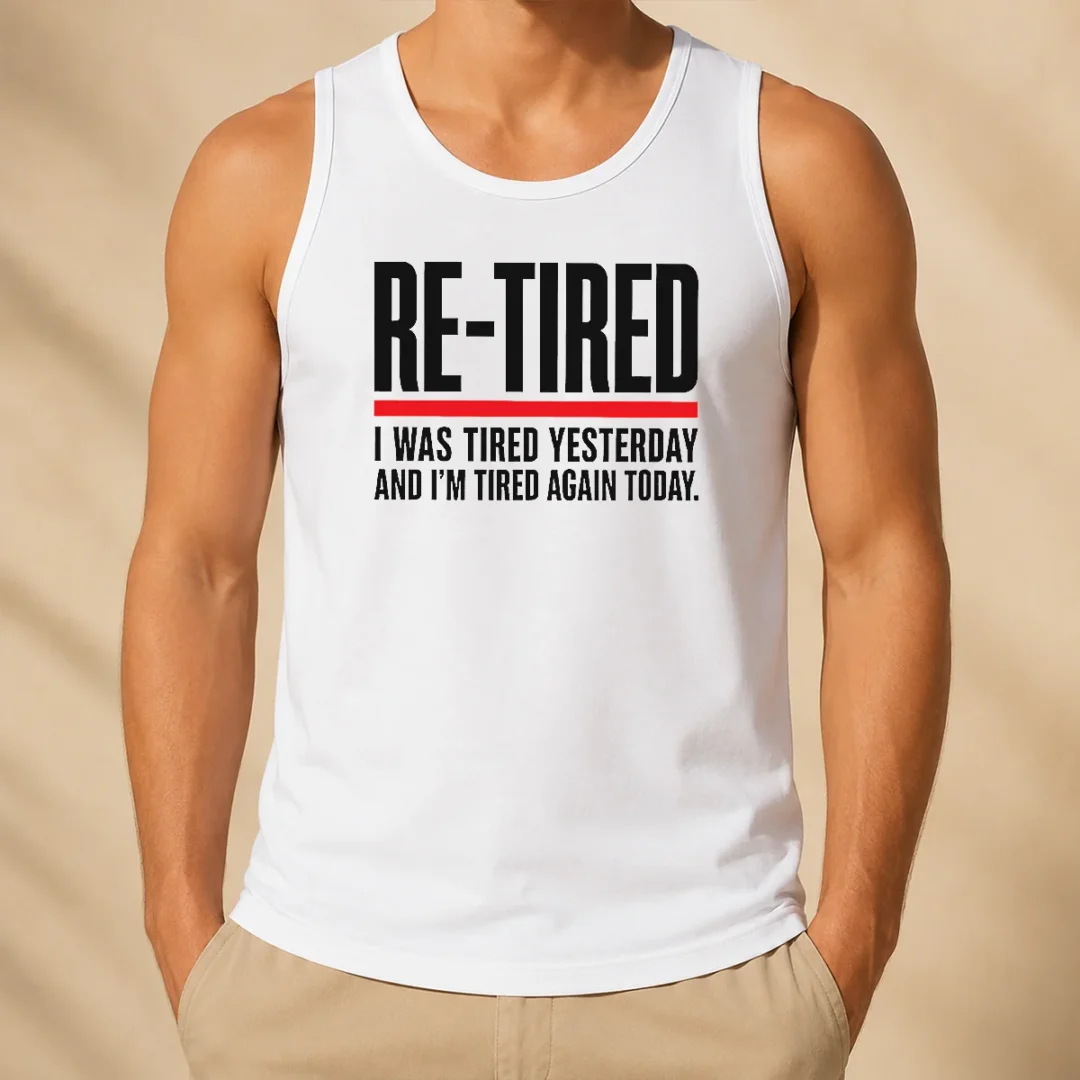 hot-re-tired-funny-office-burnout-graphic-geek-tank-top-2 Hot RE TIRED Funny Office Burnout Graphic Geek Tank Top