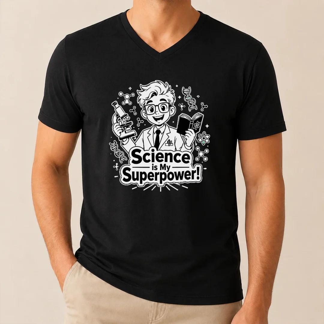 Hot Science Is My Superpower Line Art V Neck Shirt Hot Science Is My Superpower Line Art V-Neck Shirt