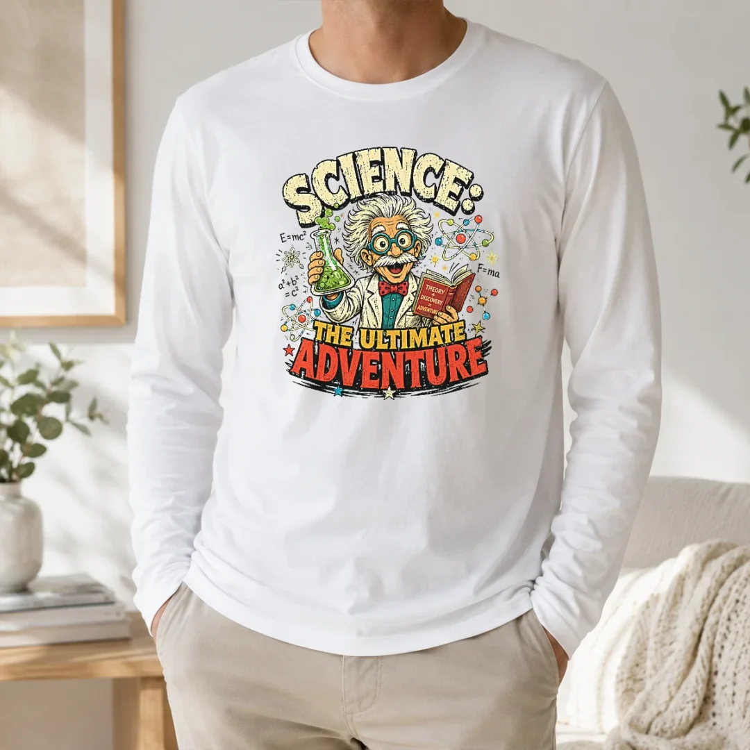 Hot Science The Ultimate Adventure Retro Distressed Long Sleeve Shirt Hot Science The Ultimate Adventure Retro Distressed Long Sleeve Shirt