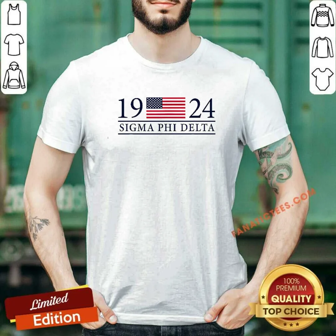 hot-sigma-phi-delta-1924-american-flag-fraternity-shirt Hot Sigma Phi Delta 1924 American Flag Fraternity