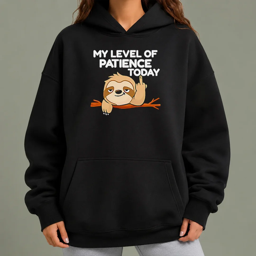 hot-sloth-middle-finger-my-level-of-patience-today-cartoon-hoodie Hot Sloth Middle Finger My Level Of Patience Today Cartoon Hoodie