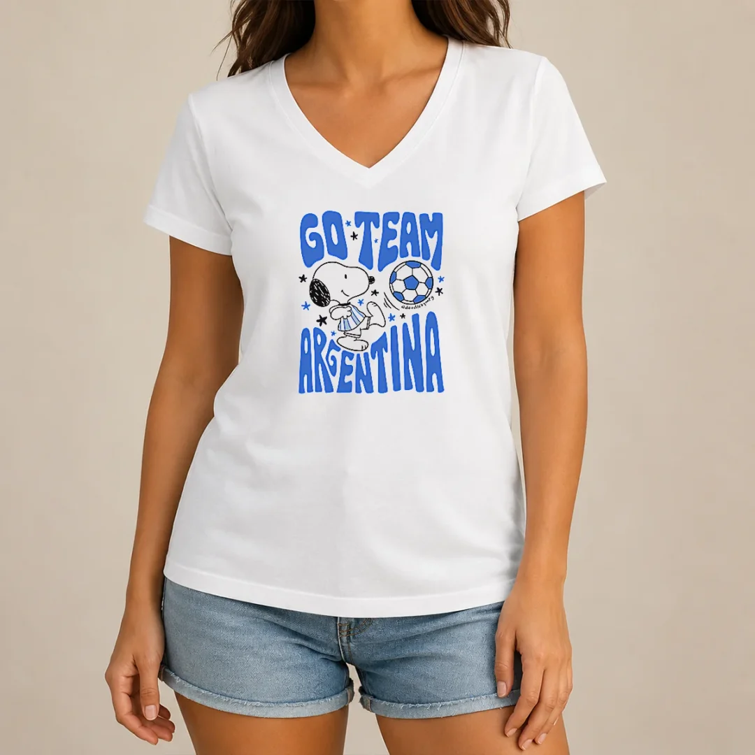 hot-snoopy-go-team-argentina-world-cup-2026-v-neck-shirt Hot Snoopy Go Team Argentina World Cup 2026 V-Neck Shirt