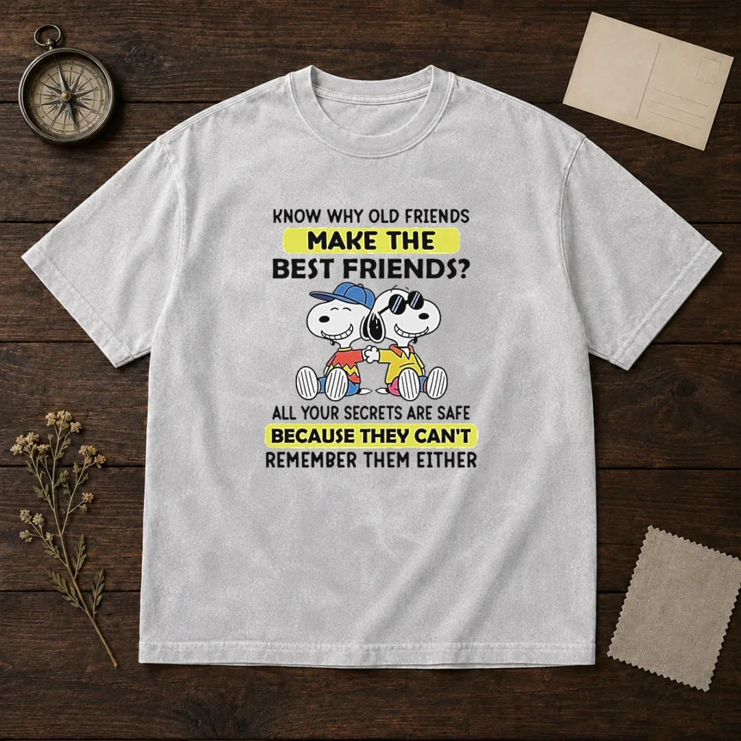 hot-snoopy-joe-cool-peanuts-know-why-old-friends-make-the-best-friends-washed-t-shirt Hot Snoopy Joe Cool Peanuts Know Why Old Friends Make The Best Friends washed t shirt in soft faded fabric