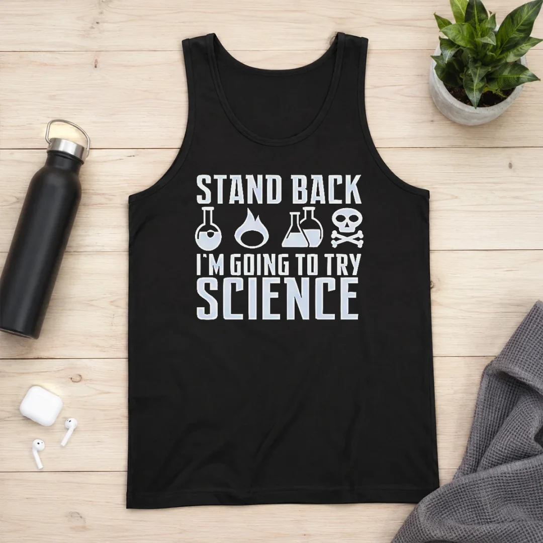 hot-stand-back-i-am-going-to-try-science-chemistry-beaker-fire-skull-crossbones-tank-top Hot Stand Back I Am Going To Try Science Chemistry Beaker Fire Skull Crossbones Tank Top