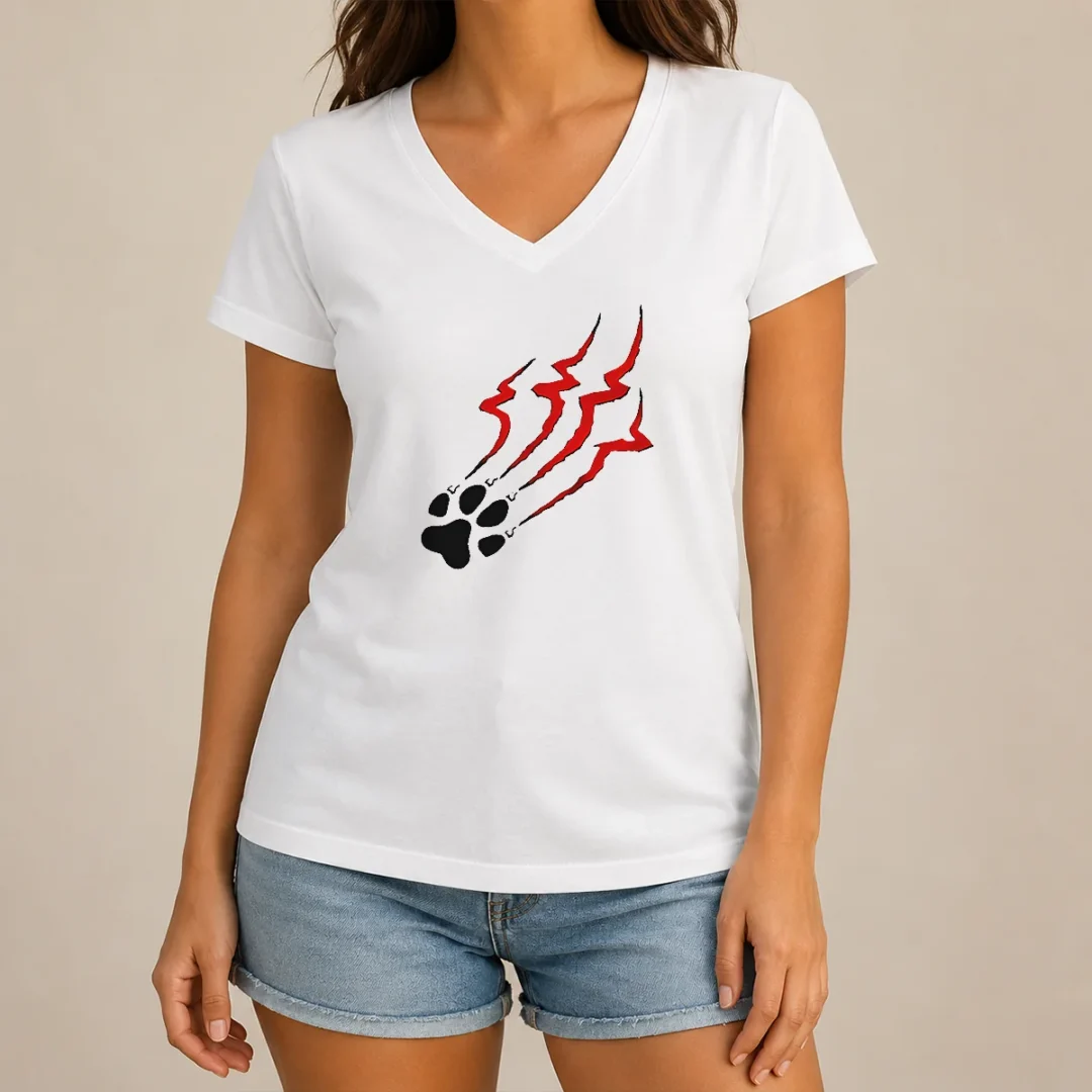hot-stripe-tiger-claw-scratch-v-neck-shirt Hot Stripe Tiger Claw Scratch V Neck Shirt in vibrant colors featuring a tiger claw stripe design on soft fabric