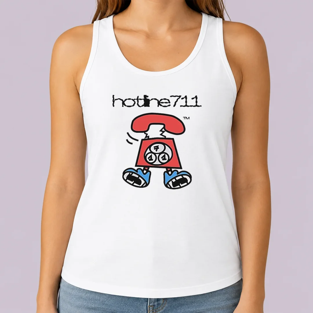 hot-telephone-cartoon-hotline711-tank-top Hot Telephone Cartoon Hotline711 Tank Top