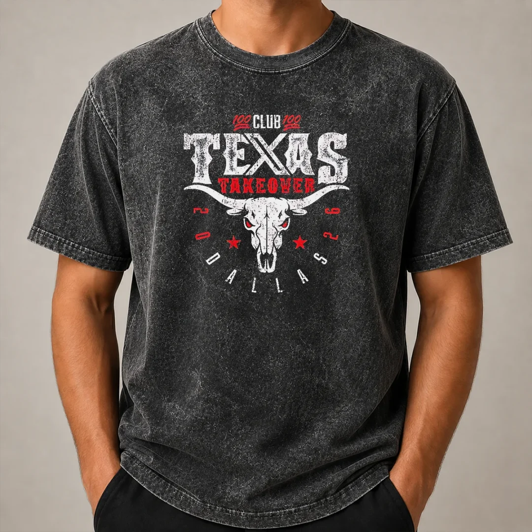 Hot Texas Takeover Club Dallas 2026 Washed T Shirt Hot Texas Takeover Club Dallas 2026 Washed T-Shirt