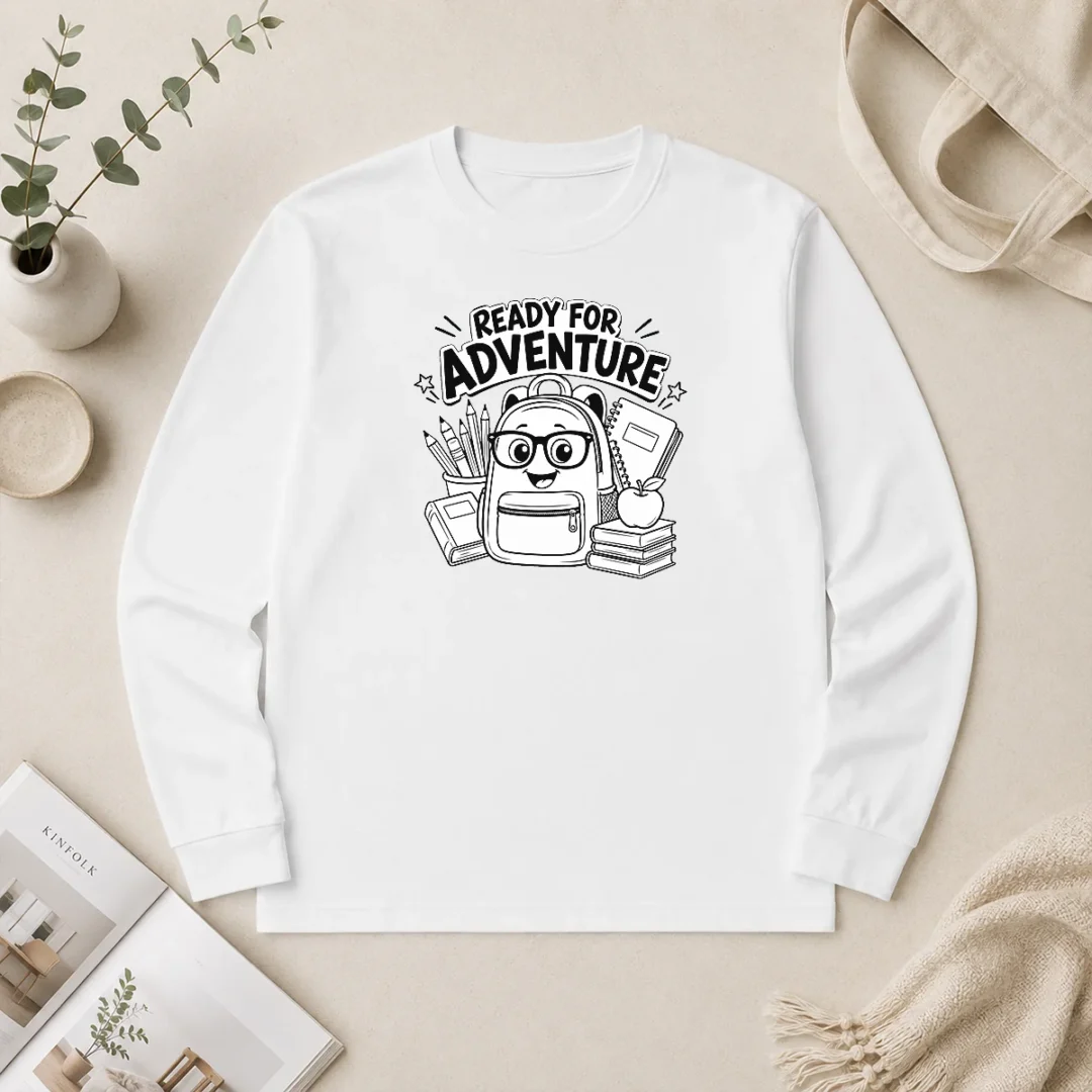 Hot Top Back To School Adventure Line Art Long Sleeve Shirt Hot Top Back To School Adventure Line Art Long Sleeve Shirt
