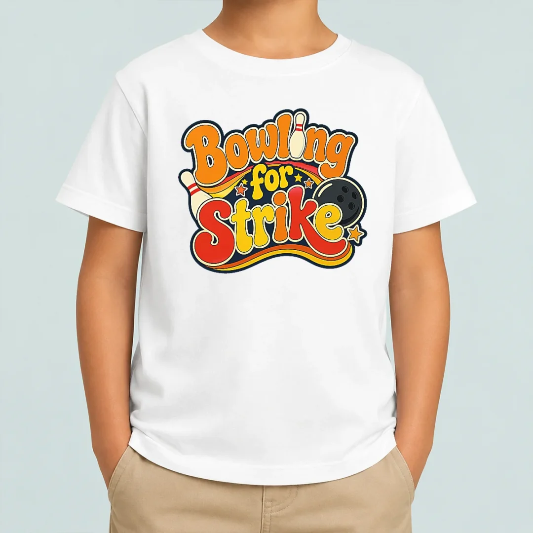 hot-top-bowling-for-strike-groovy-retro-kids-t-shirt Hot Top Bowling For Strike Groovy Retro Kids T-Shirt