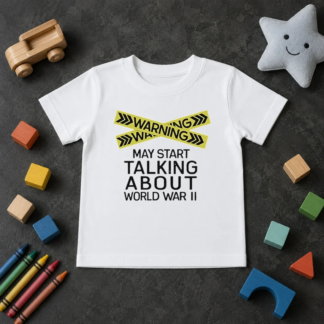Hot Warning May Start Talking About World War II Kids T Shirt Hot Warning May Start Talking About World War II Kids T-Shirt