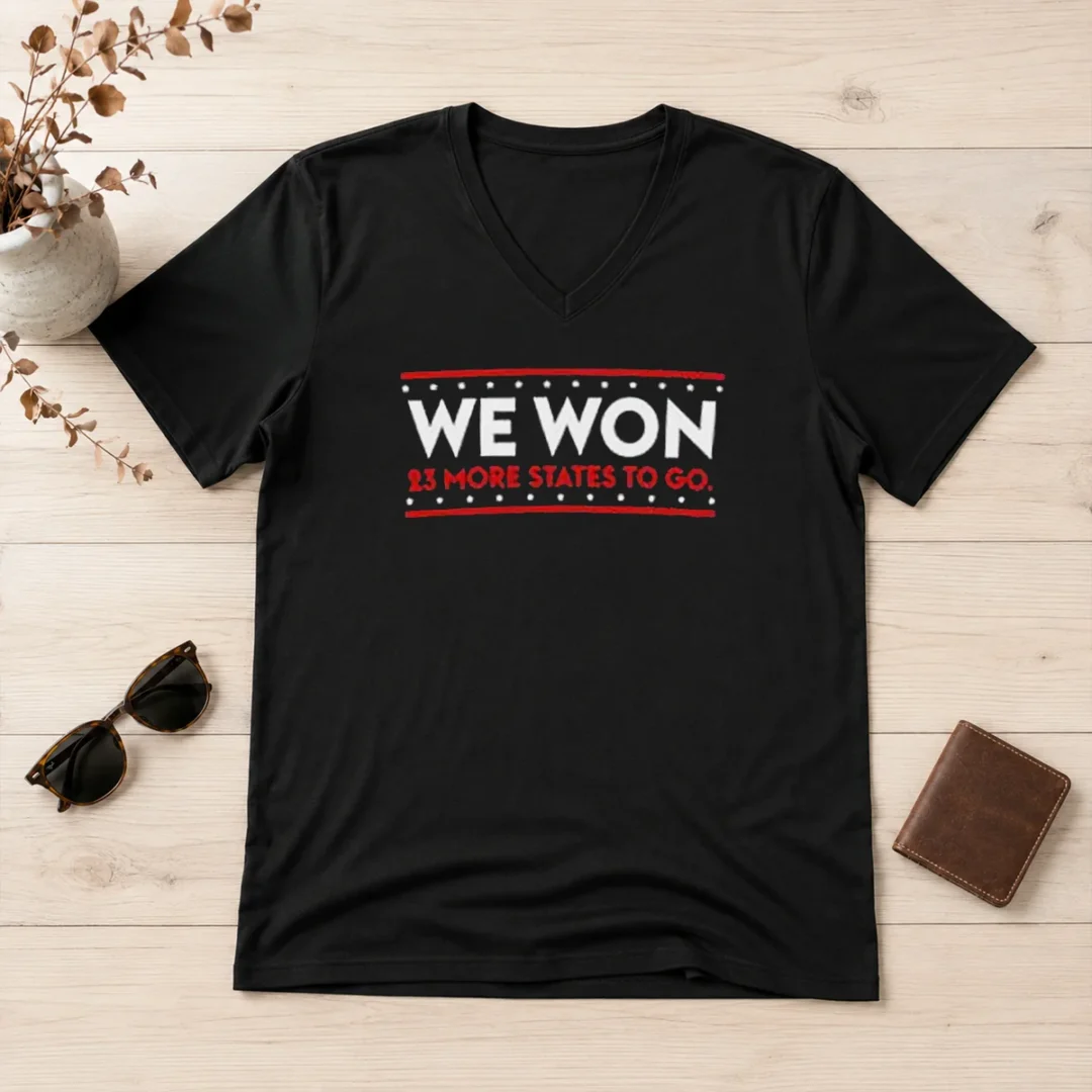 hot-we-won-23-more-states-to-go-v-neck-shirt Hot We Won 23 More States To Go V-Neck Shirt