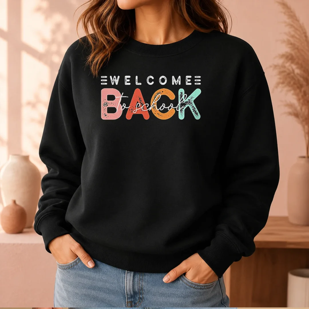 hot-welcome-back-to-school-distressed-typography-sweater Hot Welcome Back To School Distressed Typography Sweater