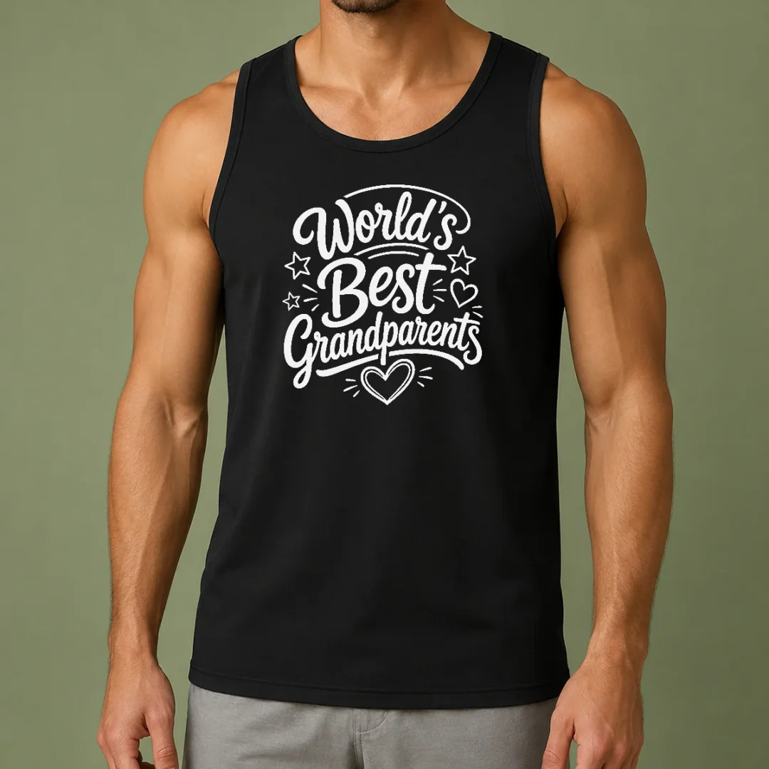 hot-worlds-best-grandparents-day-line-art-tank-top Hot Worlds Best Grandparents Day Line Art Tank Top
