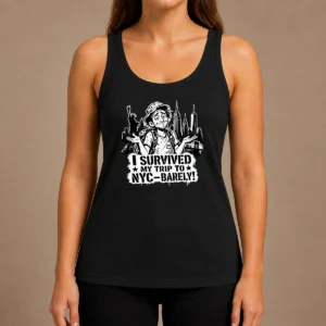 Premium Pretty NYC Trip Survivor Stencil Tank Top