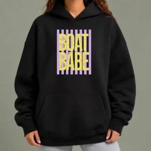 Pretty Retro Stripes Sunshine Boat Babe Hoodie