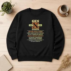 Original Gen X Games 1965 1980 Red Hot Metal Slides Sweater