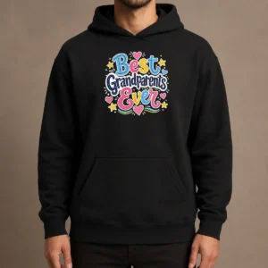 Awesome Best Grandparents Ever Doodle Hoodie in soft fabric with front pouch pocket and adjustable hood