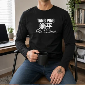 Premium Tang Ping Lying Flat Anti Hustle Culture Long Sleeve Shirt
