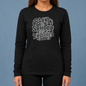 Funny Back To School Ready To Explore Line Art Long Sleeve Shirt