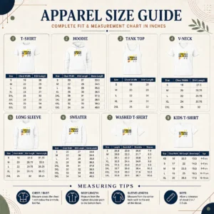 Size chart for Top Spain Campeones Del Mundo 2010 South Africa And 2026 World Cup with measurements in inches and cm